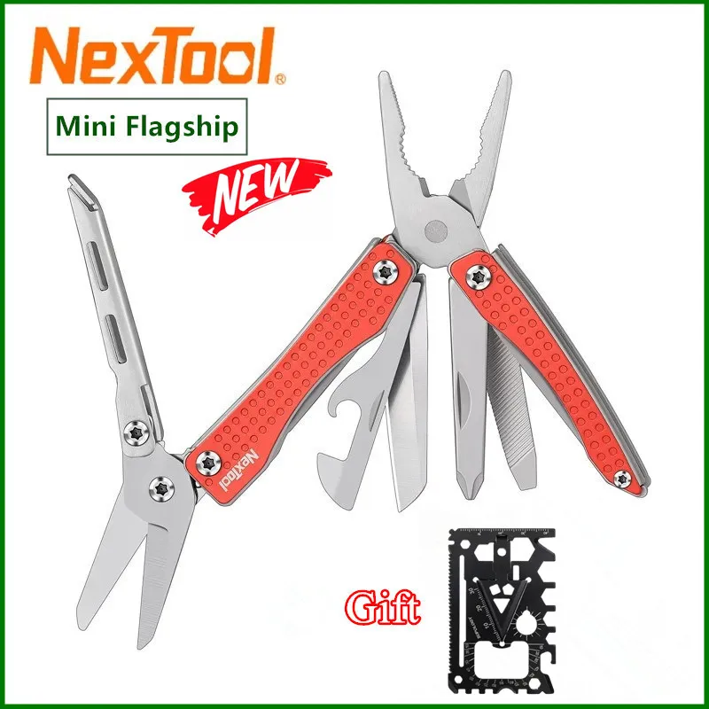 

NexTool Mini Flagship Red/Green 10 IN 1 Multi Functional Folding EDC Hand Tool Screwdriver Mini Pliers Bottle Opener Outdoor