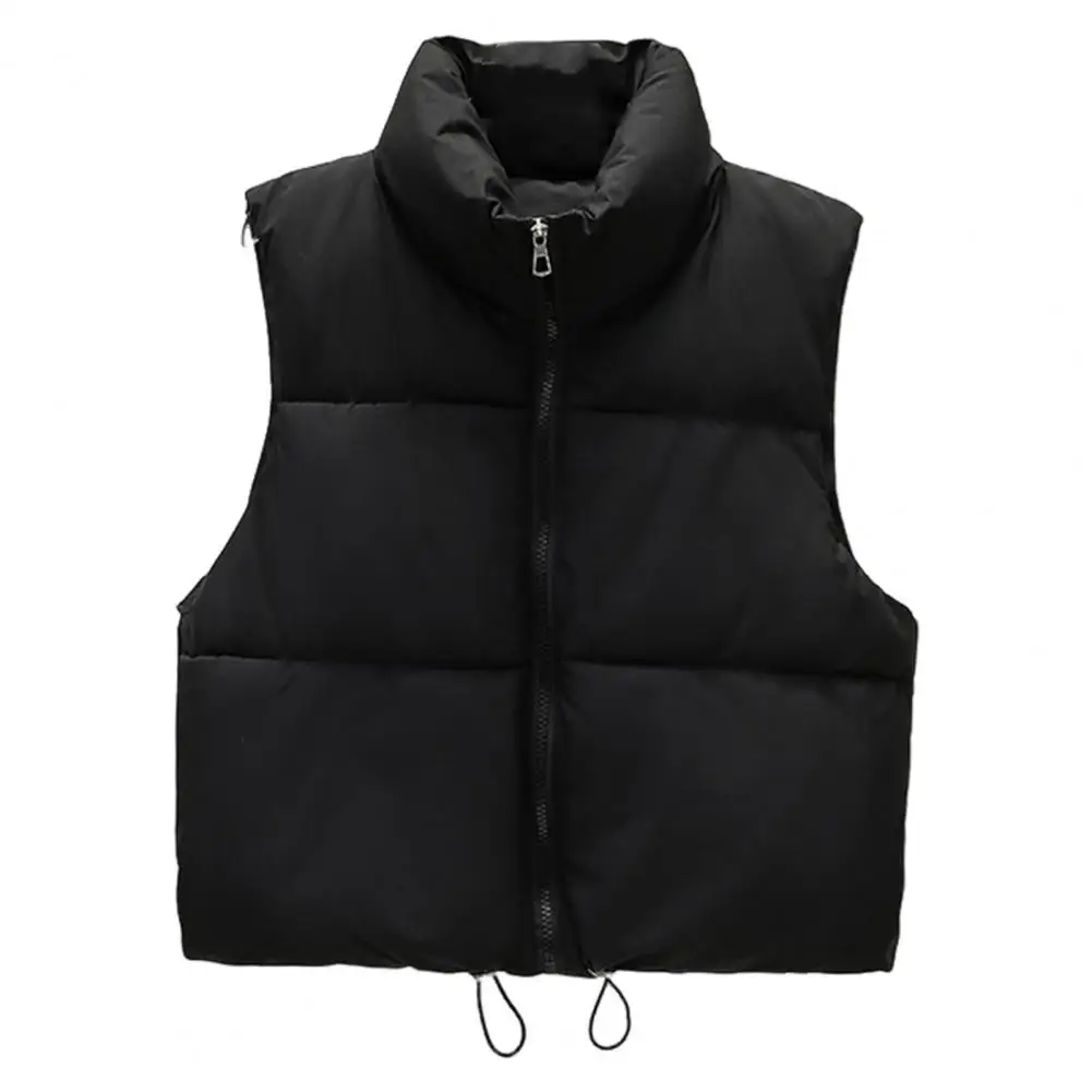 

Sleeveless Jacket Women's Winter Vest Coat with Stand-up Collar Thickened Padded Zipper Closure Heat Retention Outdoor for Cold