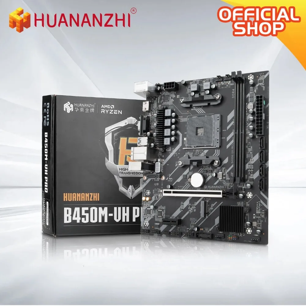 HUANANZHI AMD B450M VH pro لوحة أم للألعاب USB3.0 M.2 NVMe SATA3 تدعم Ryzen 5500 5600 5600G CPU لوحة أم للألعاب