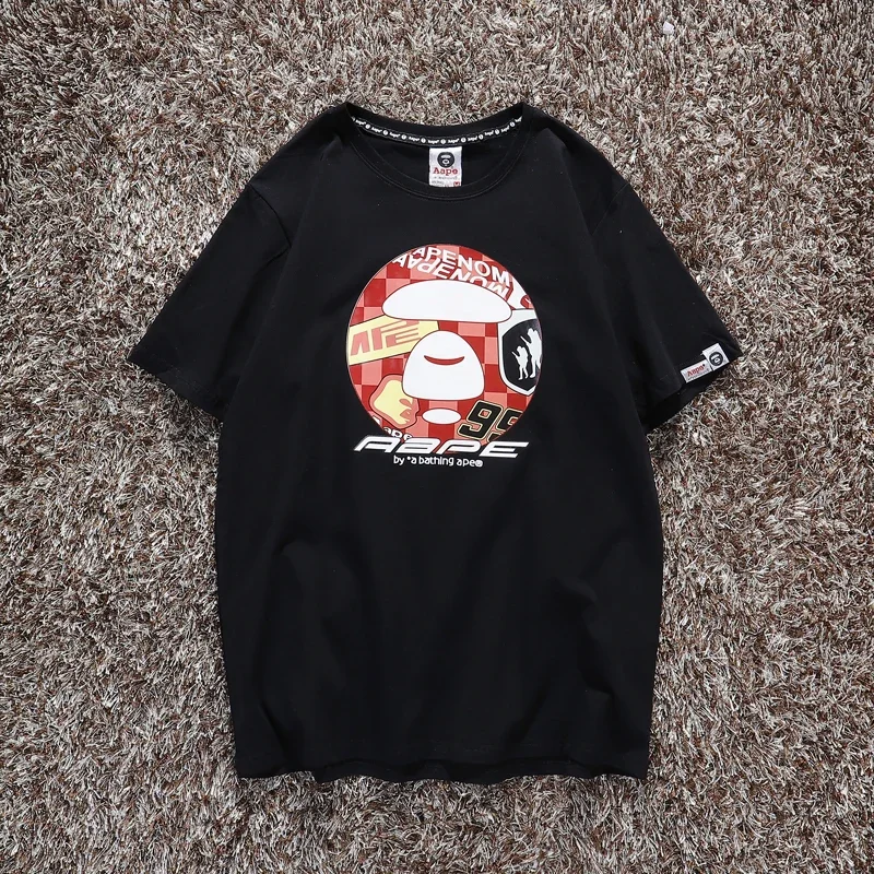 2024 Summer Aape Latest  Trend Brand Hip Hop Printed Cotton T-Shirt Rapper West Coast Hip Hop Rock Tee