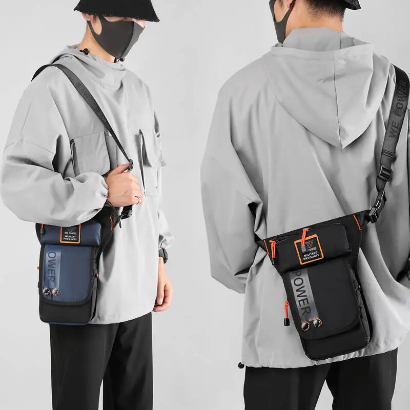 Men Leg Drop Bag Fanny Waist Pack for Motorcycle Rider Travel Military Nylon Male Cross body Shoulder Belt Hip Bum Thigh Bags