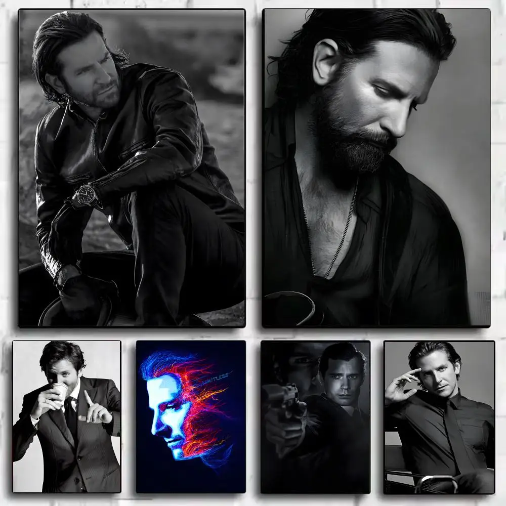 Celebrity B-Bradley Cooper Poster Framed Canvas Wall Art Print for Office Dining Room Bathroom Wall Decor