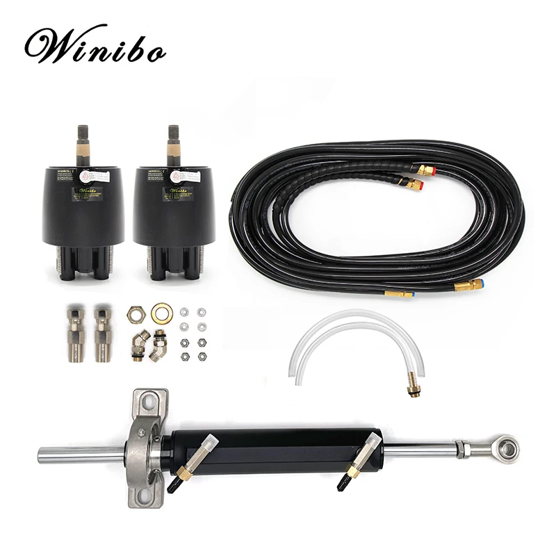 

Winibo Boat Inboard Hydraulic Steering System with 2 Pump Fishing Vessel Speedboat Marine Accessories