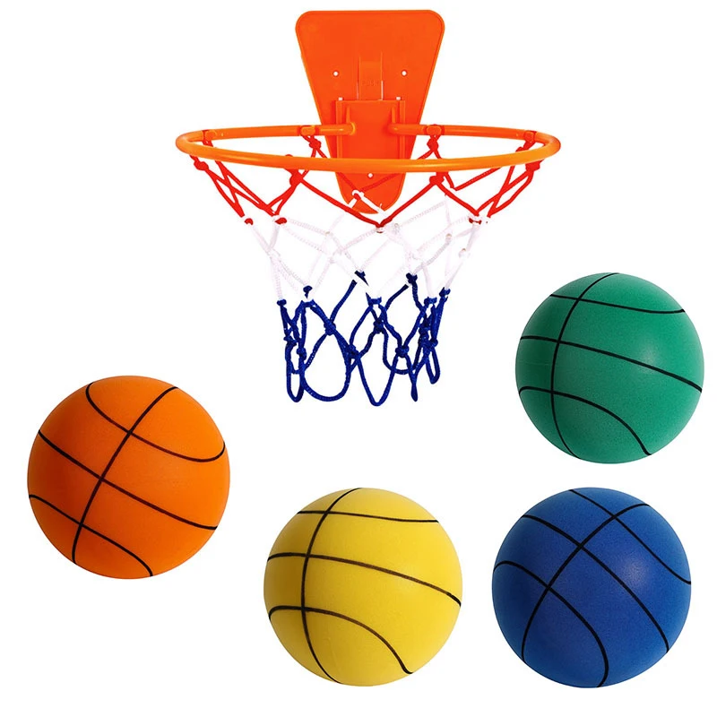 

Silent Training Basketball High Density Foam Indoor Sports Balls Soft Bouncy Balls Kids Adult Sports Training Get Free Netting