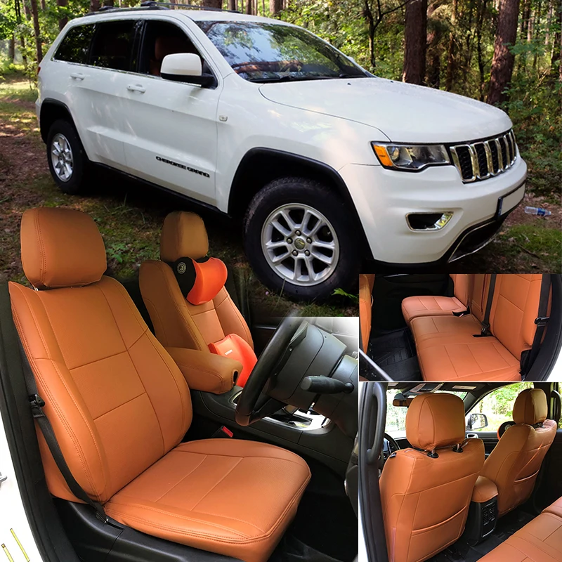 Picture 3: Custom Fit Perforated Leather Car Seat Covers Full Set For Jeep Grand Cherokee Laredo WK2 Middle Breathable Auto Seat Protector