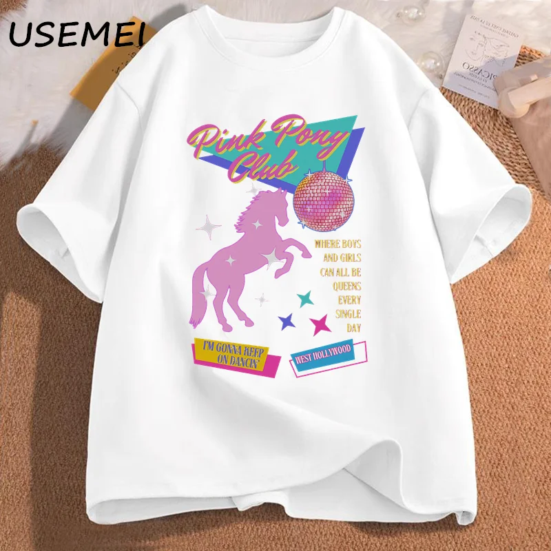 Chappell Roan Tshirt PINK PONY CLUB T-shirt Midwest Princess Tour Hot To Go Fans Concert T Shirts Music Lover Streetwear