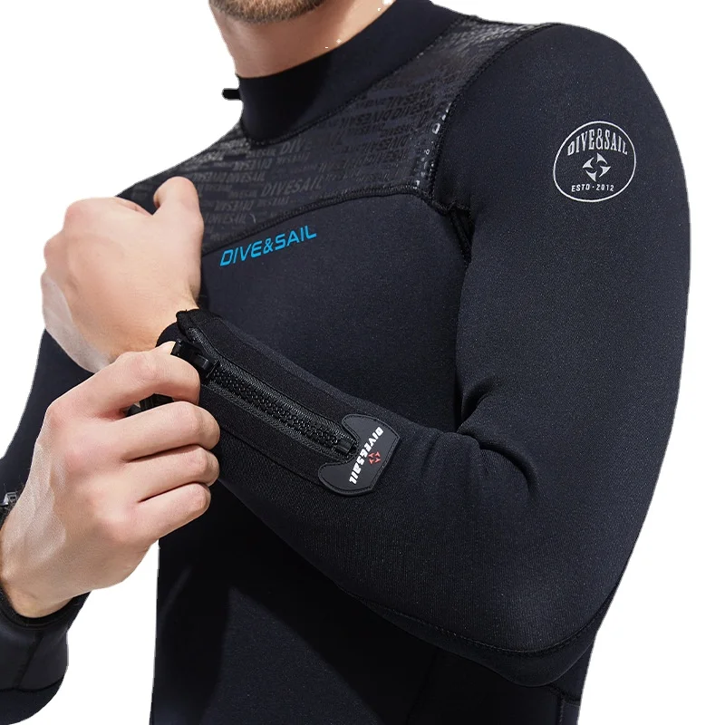 Scuba Diving 5mm Full Back Zipper Neoprene Wetsuit Mens Neoprene Spearfishing Full Body Swimwear Diving Kite Surfing Suit