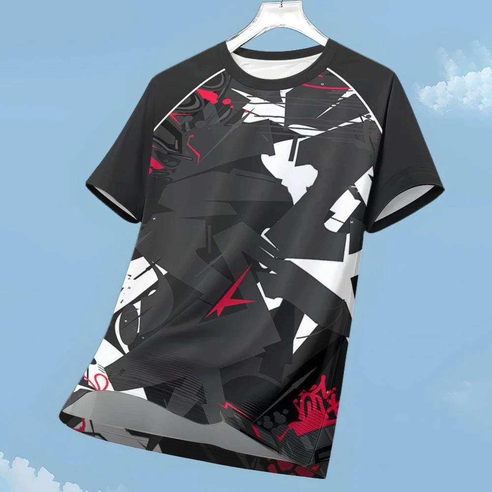 

Men's T-Shirt Outdoor Running Badminton Short Sleeved Gym Shirt for Men Quick Drying Breathable Tops Casual Fitness Sportswear