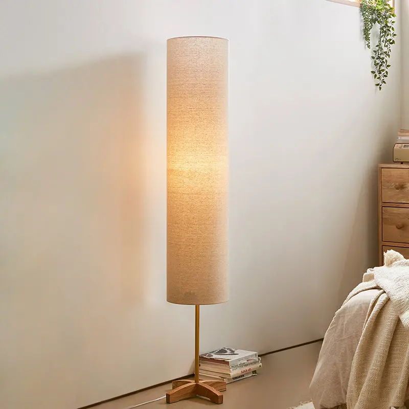 Japanese Wabi Sabi Creative Solid Wood Vertical Lamp For Living Room Study Bedroom Homestay Floor Lamp Lighting Fixtures