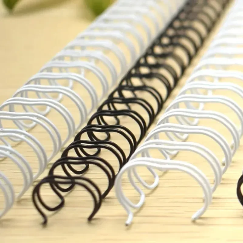 

50Pcs/Box 15.9/19/22.2/25.4mm 23 Rings 2:1 Pitch Steel Iron Double Loop Calendar Binding Wires for Loose-Leaf Notebook Office