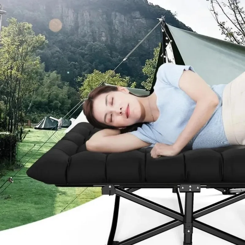 

Outdoor Travel Mountaineering Light Sleep Travel Bed Folding Bed Ultra Light Aluminum Alloy Household Lunch Bed Camping Tools