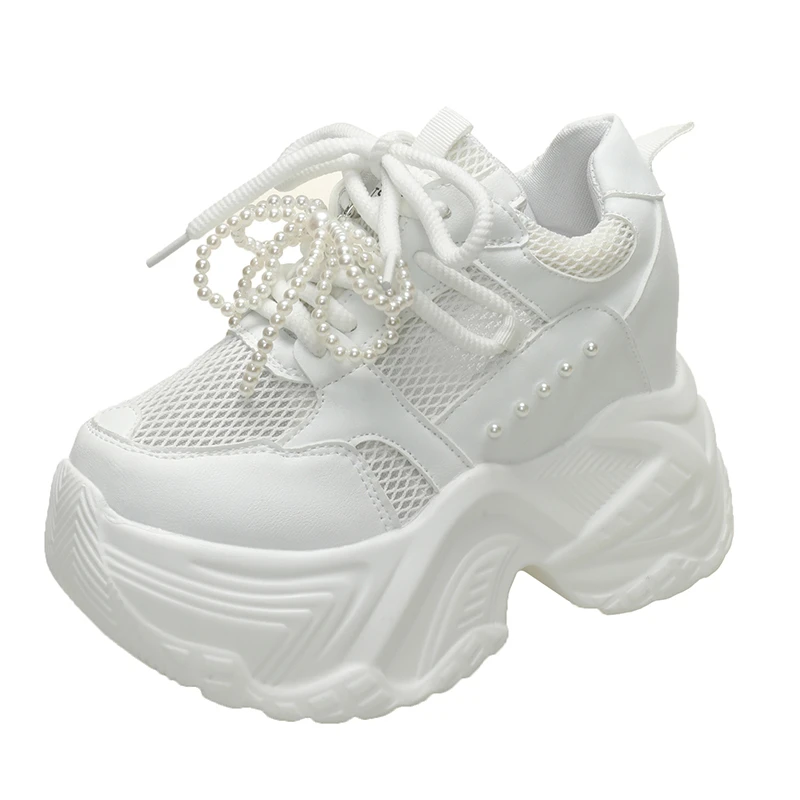 10cm-レディース-メッシュ-ダッドシューズ-厚底-プラットフォーム-スニーカー-新作-2025-夏-カジュアル-ハイヒール-スポーツシューズ-通気性-パール-ローファー