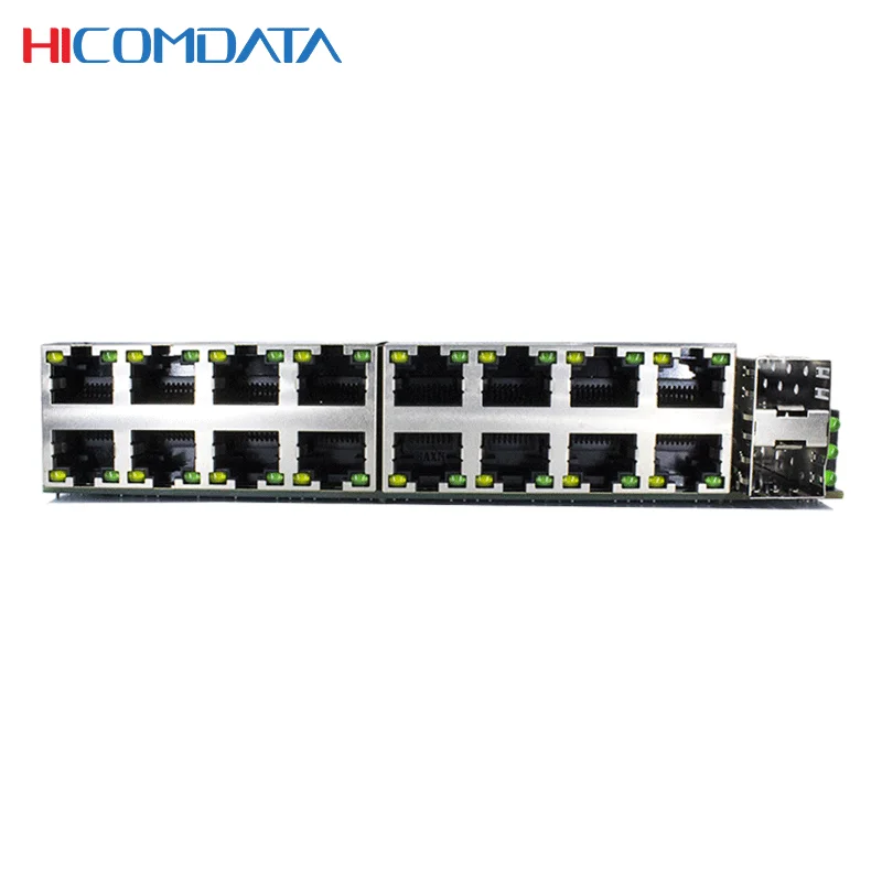 HICOMDATA Switch Gigabit Ethernet Industrial 1000mbps 18 Ports 2 SFP 16 RJ45 Switch De Rede PCBA