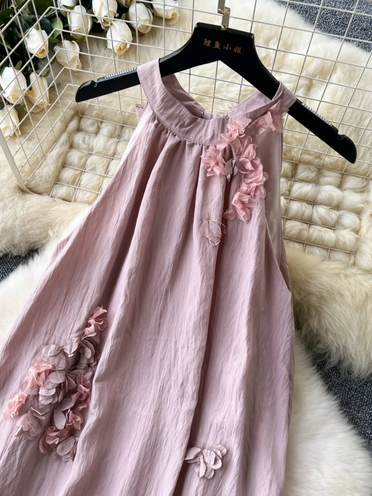 Beach Vaion Feel A-Line Midi Dr Women Svel Ne แขวนเอวสูงกระชับสัดส่วนลายดอกไม้ลำลองเดินทาง Sle