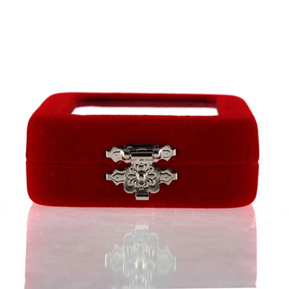 Red Velvet Gift Jewelry Box Case Display Holder for Ring Bracelet Bangle Earrings