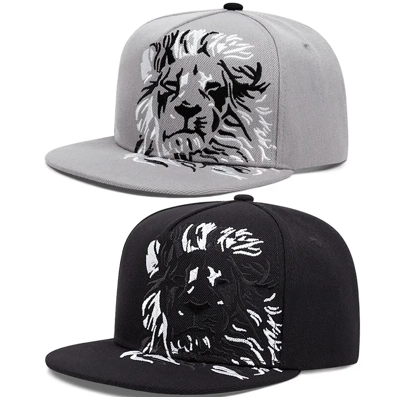 New Men Women Lion Embroidered Baseball Cap Summer Outdoor Hat Hip Hop Adjustable Trucker Caps Cotton Snapback Hats Sun Hats