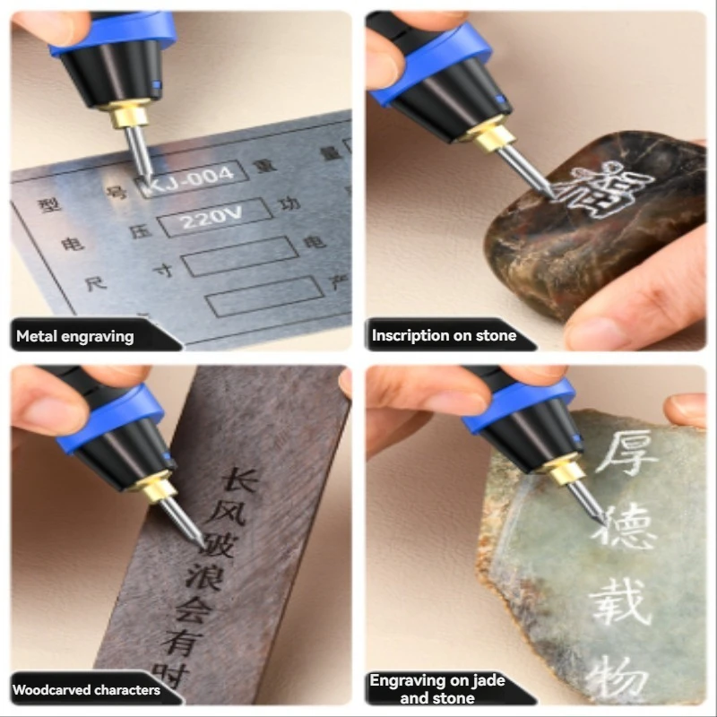 25W Electric Engraver Tool Engraving Pen for Wood Metal Stainless Steel Glass Plastic Etching with Carbide Tips & Craft Stencils
