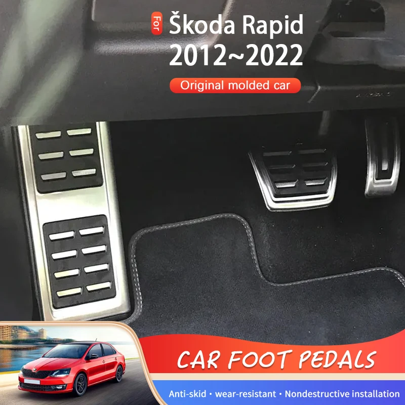 

AT AM Car Pedal For VW Volkswagen Polo Škoda Rapid NH 2012~2022 Non Slip Metal Car Foot Cover Pad Rest Brake Rug Auto Acessories