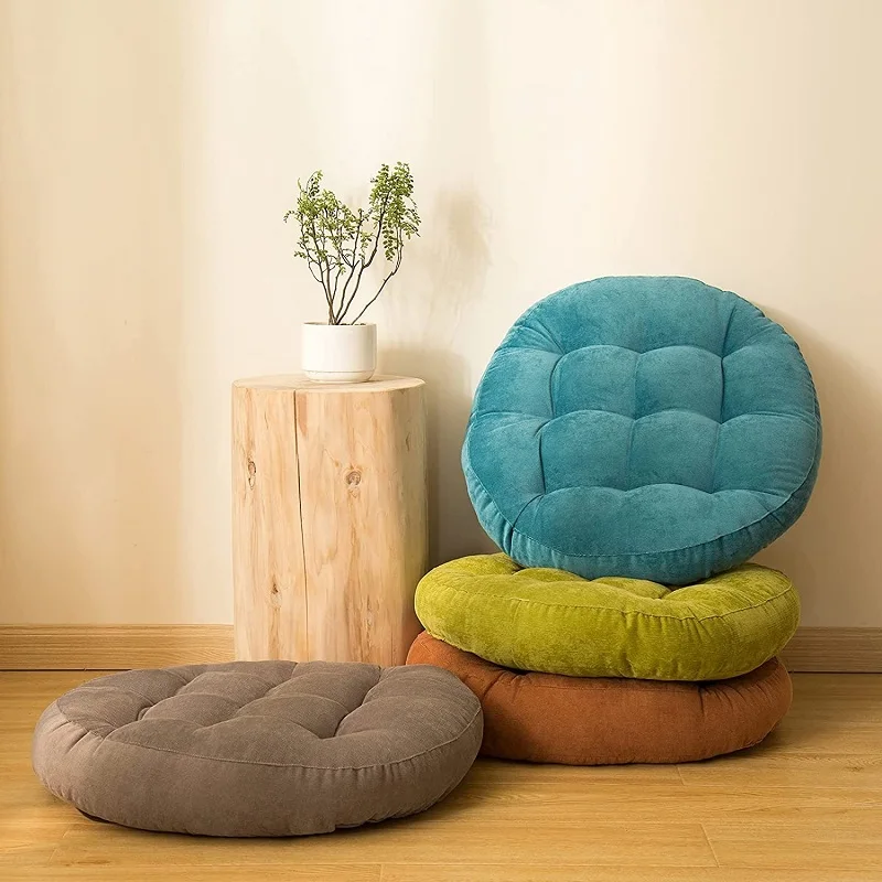 Inyahome Runde Kissen, Meditation, großes Bodenkissen für Kinder und Erwachsene, Kissen für Bodensitze, Yoga, Wohnzimmer, Büro – Detail 7