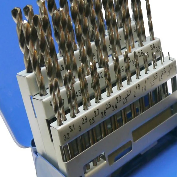 51Pc Engineering Drill Bit Set Hss 1 - 6Mm In 0.1Mm Increments