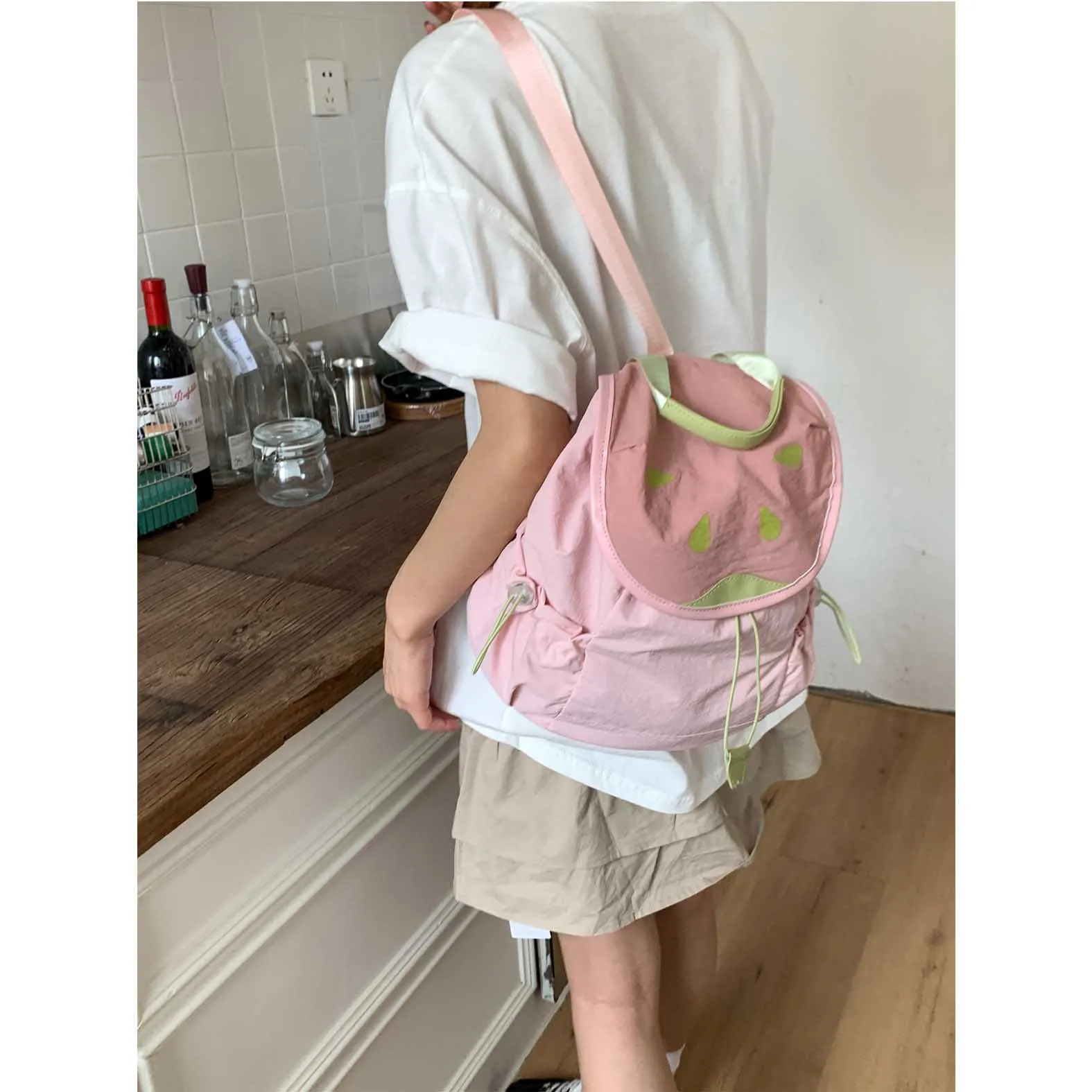 Leisure Sweet Girl Lemon Shopping Small Backpack Shoulder Bag for Women 2025 New Trendy Versatile Cute Small Bag