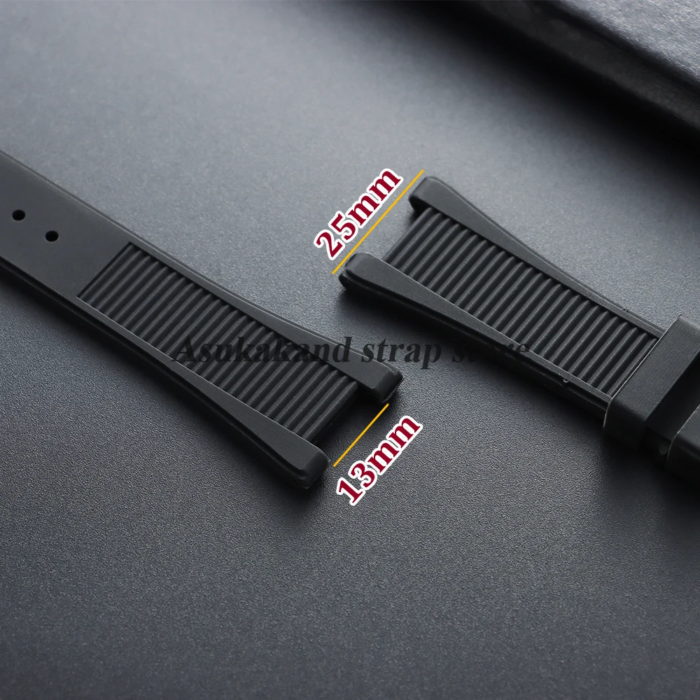 25*13mm Silicone Watch Strap For Patek Philippe For Nautilus 5711/5712/5726/5980 Bands Butterfly Buckle Replacement Men Bracelet