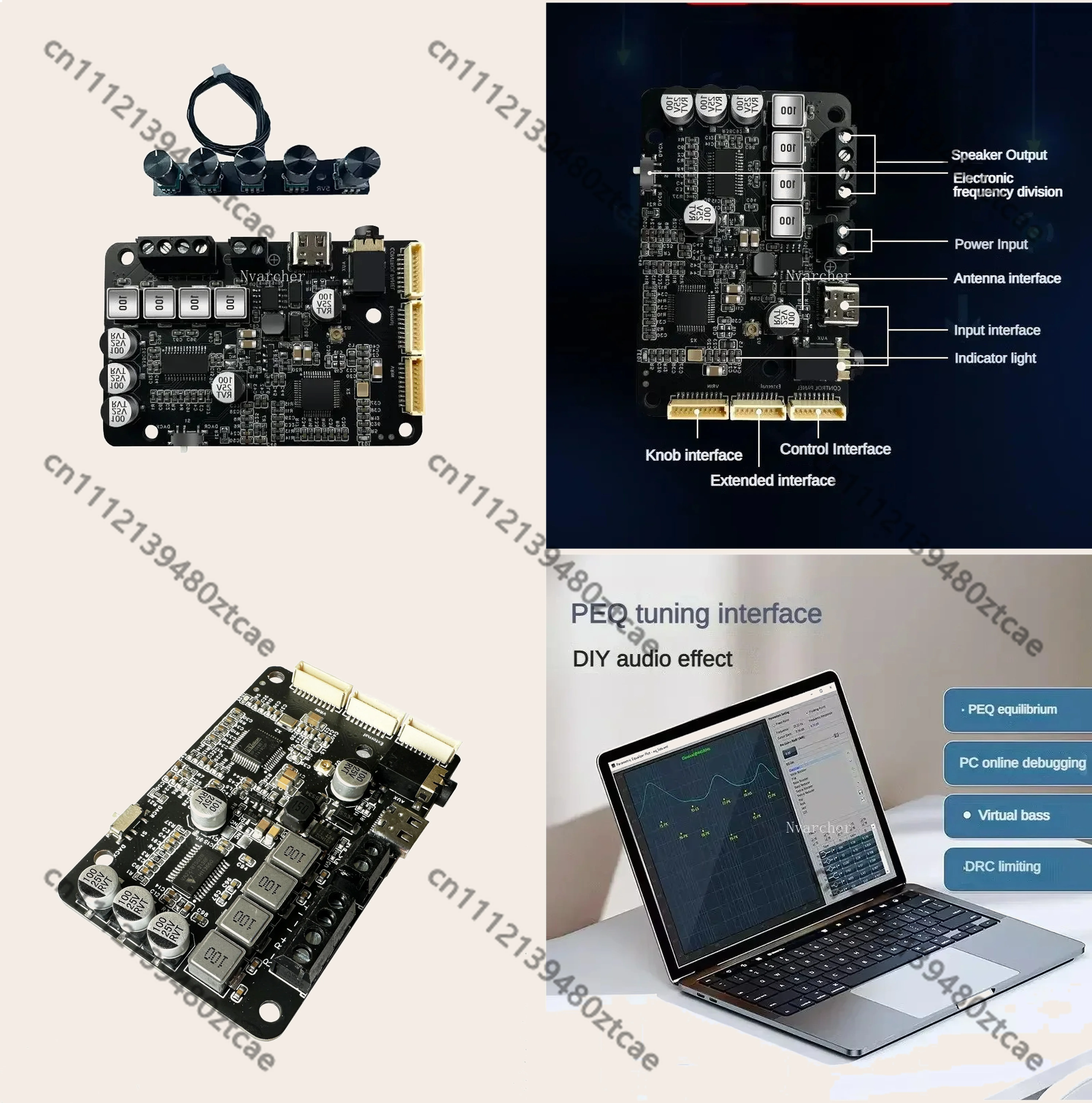 Bluetooth 5.0 DSP Power Amplifier Board 40Wx2 Stereo Treble Bass Adjustment Frequency Division Support Tuning Software