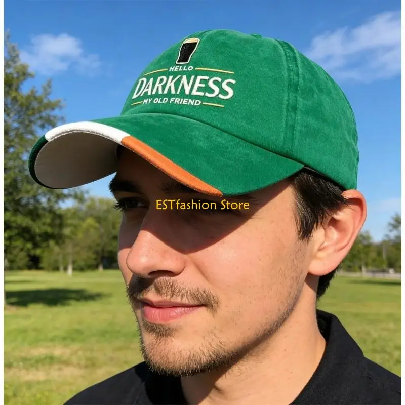 Y5GC Distressed Baseball Cap Sunhat With Hello My Friend Embroidery Detail