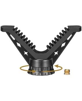 Soporte de tiro portátil con soporte de yugo en V, trípode giratorio de 360 ​​° para caza de cabeza duradera al aire libre