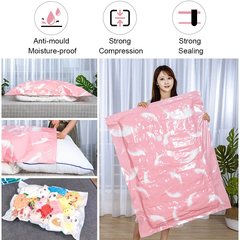 New Vacuum Storage Bag Home Organizer Clothes Seal Compressed Bags for Pillows Bedding Blanket Space Save Compression Bag