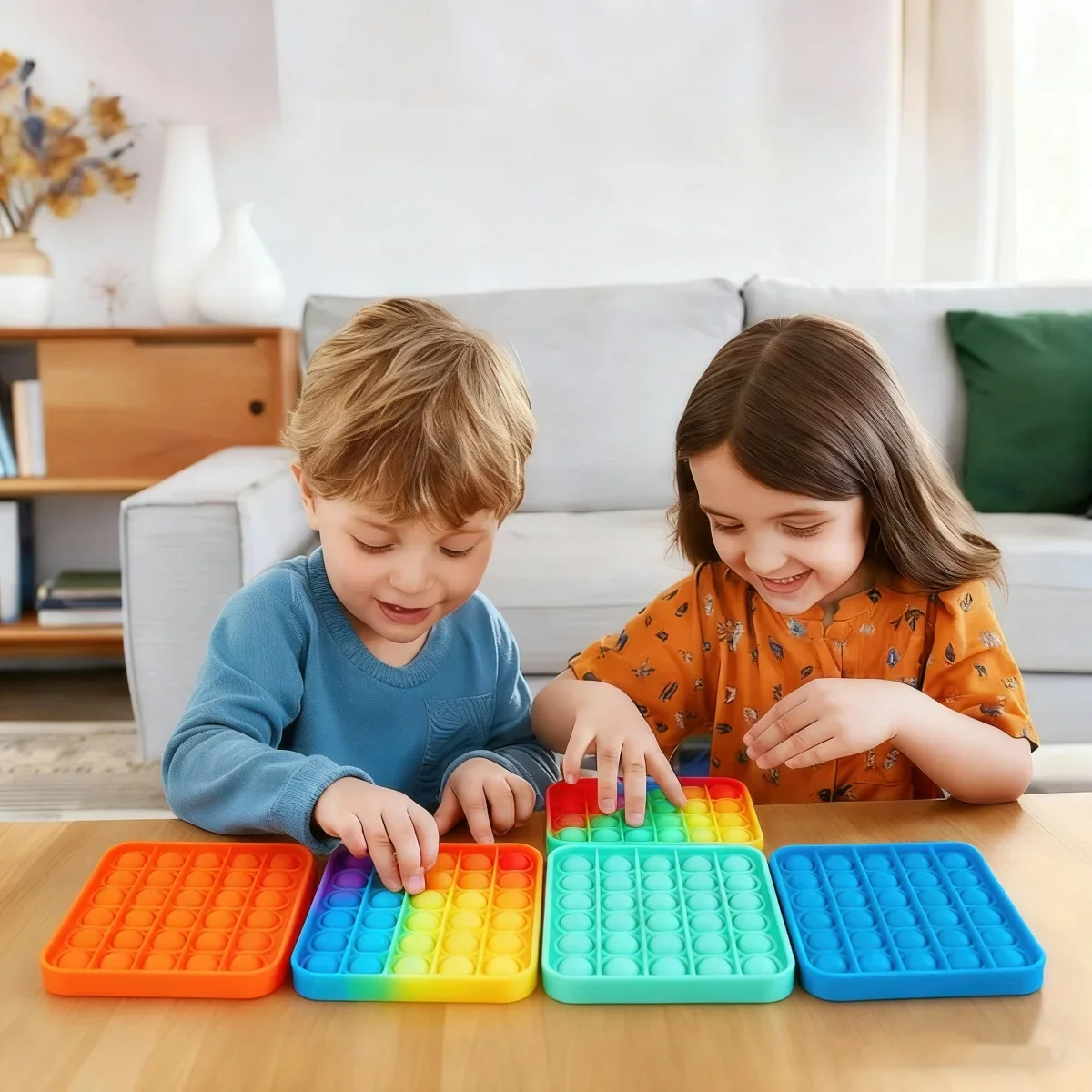 1 unidad de juguetes antiestrés Pop Fidget Reliver, juguetes antiestrés con burbujas de empuje de arcoíris, juguete con hoyuelos para niños y adultos, alivia el autismo (Color aleatorio)