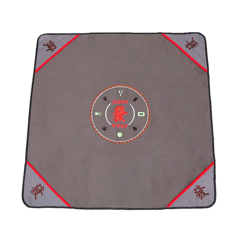 Eliminate sound Embroidery technology table mat Silence mahjong board game mat table cloth reduce nois Square  Size 0.95 or 1.1m