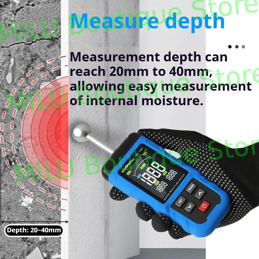 SNAKOL Pinless الخشب مقياس الرطوبة مقياس الرطوبة الرقمي عدم الاتصال الأخشاب كاشف الرطوبة جدار جهاز اختبار الرطوبة نوع C قابلة للشحن #3