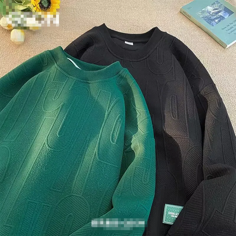 

Модная мужская толстовка на весну-осень с длинным рукавом, повседневная, свободного кроя, удобная, с вышивкой букв, в уличном стиле