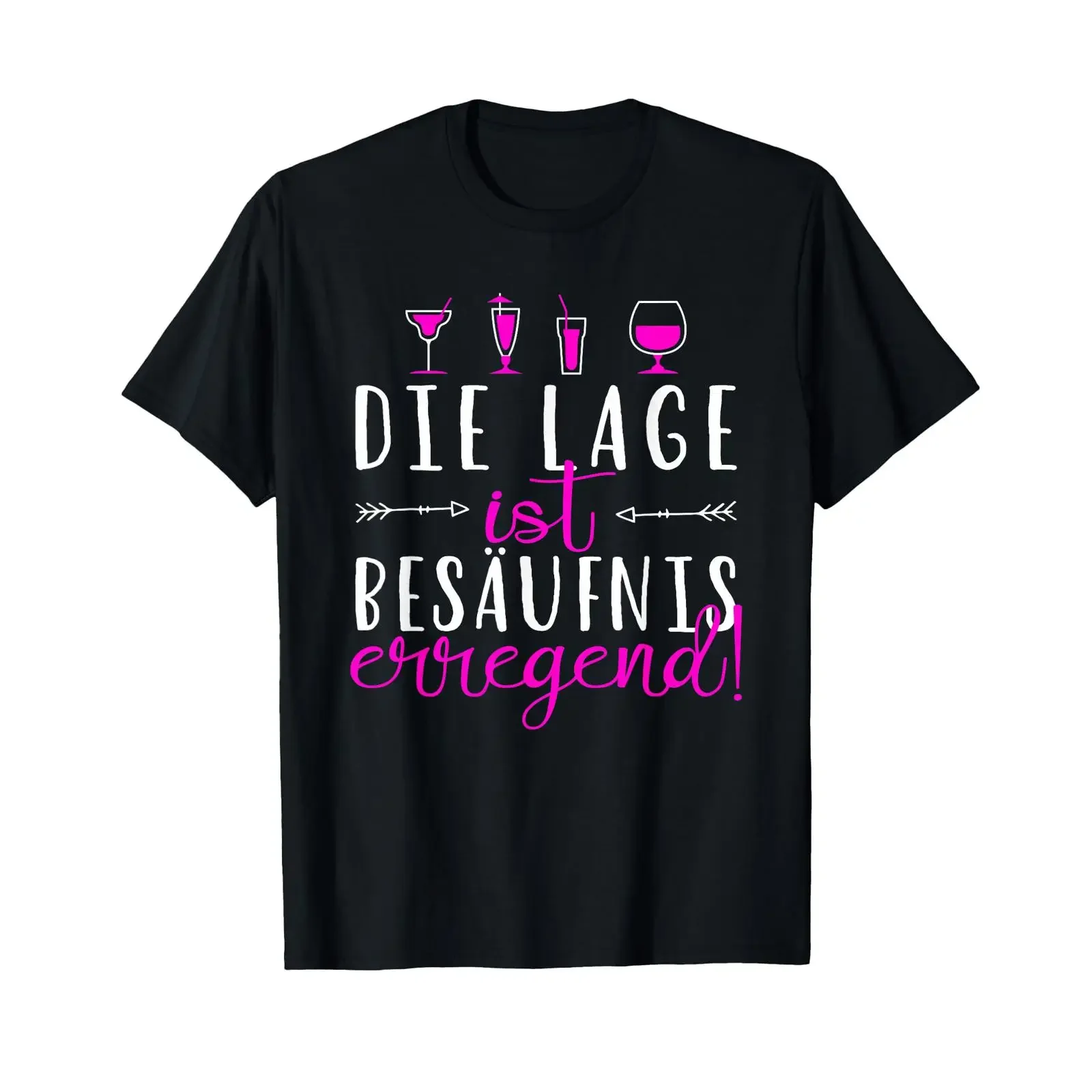 T shirt with German text Die Lage Ist Besaffniserregend Saufen The situation is disturbing drinking vintage Washed Slightly