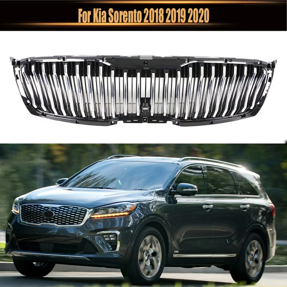 

For Kia Sorento 2018-2020 ABS Radiator Grille Frame Trim Car Styling High Quality Refit Front Grille Racing Grill Tuning