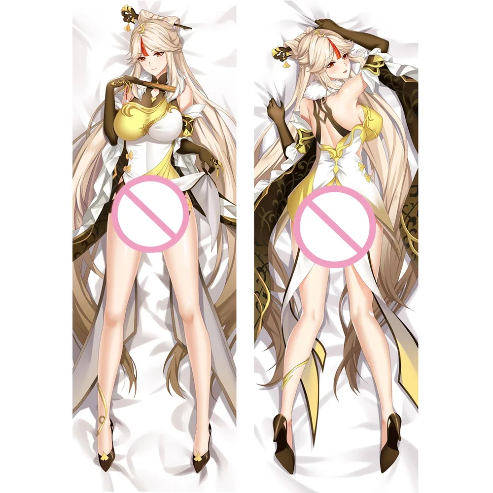 2WAY Ningguang تأثيري Dakimakura لعبة Genshin تأثير أنيمي المخدة الجسم المعانقة كيس وسادة أونغ رمي غطاء وسادة هدية الغرفة