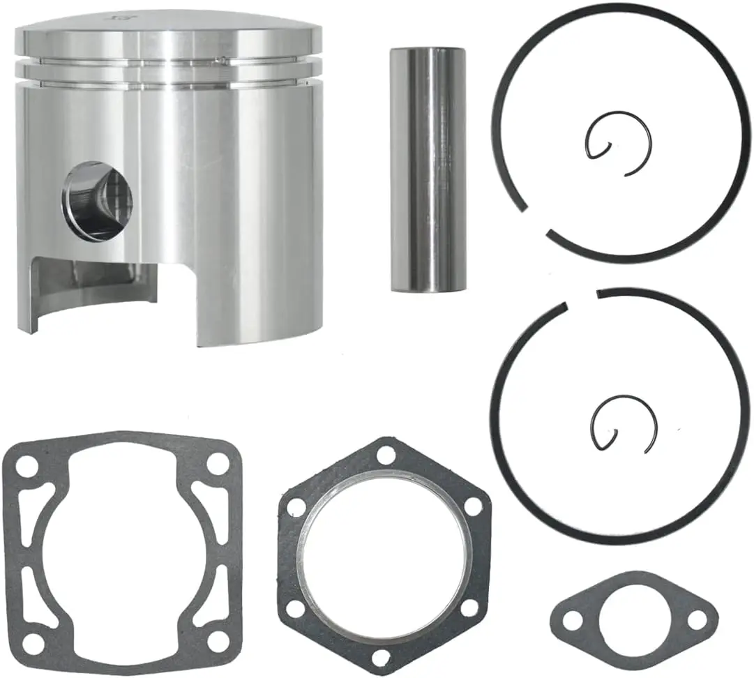 Piston & Gasket & Piston Rings Kit Fit for EZGO 2 Cycle Gas Golf Cart 1989-1993 Standard Bore 3PG Replace 24624-G1 26519-G03