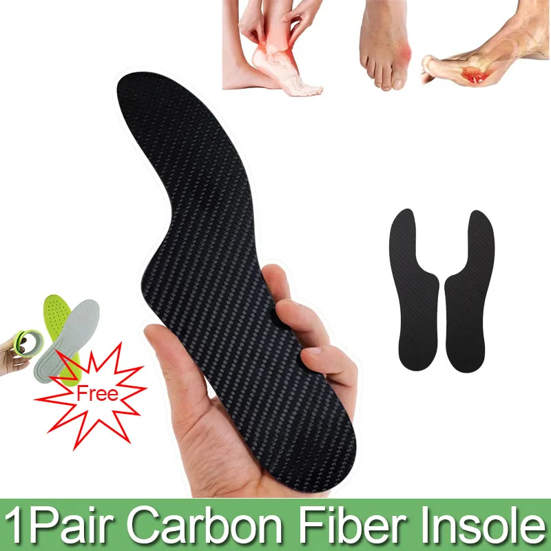 1Pair Carbon Fiber Insole-3K Carbon Plate Insoles-for Morton's Toe Turf Toe Hallux Rigidus Arthritis Limitus-For Running, Hiking