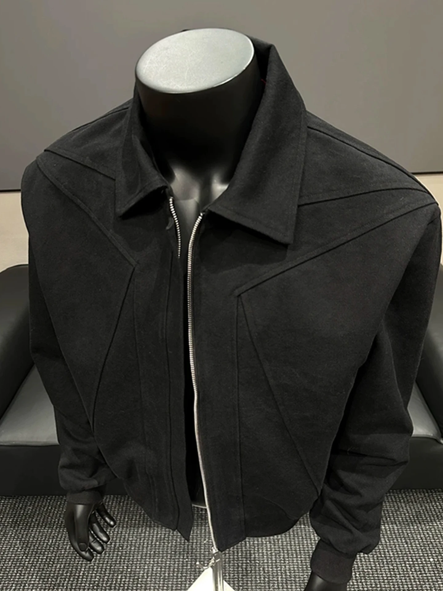 

Американская деконструированная куртка-бомбер для мужчин, осенняя, с широкими плечами, в бейсбольном стиле, Cleanfit Co...