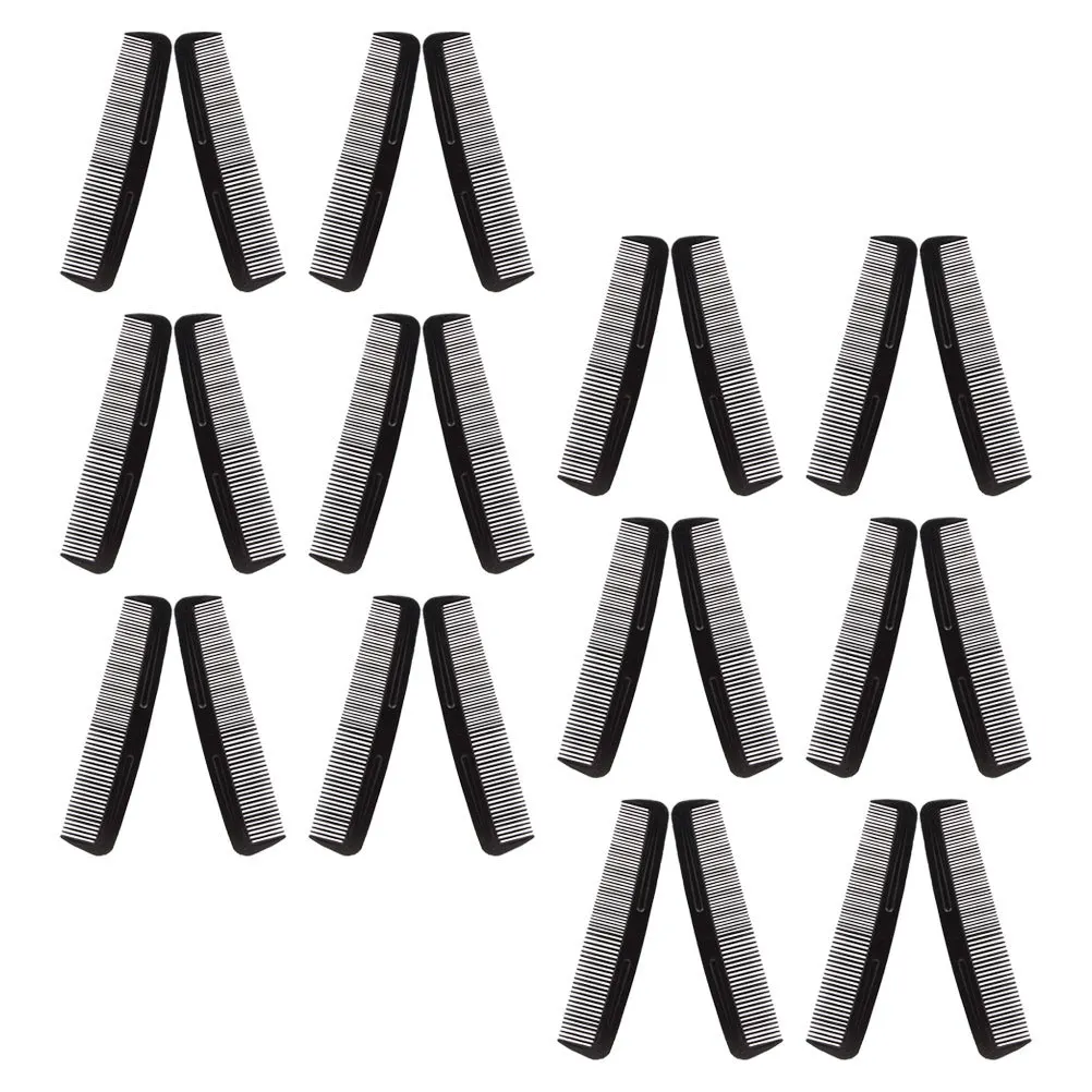 200 szt. Grzebieni do włosów z podwójnymi zębami, czarny, z drobnymi i szerokimi zębami, kieszonkowy grzebień, kompaktowy, przenośny, podróżny, fryzjerski, do stylizacji, do pielęgnacji wąsów.