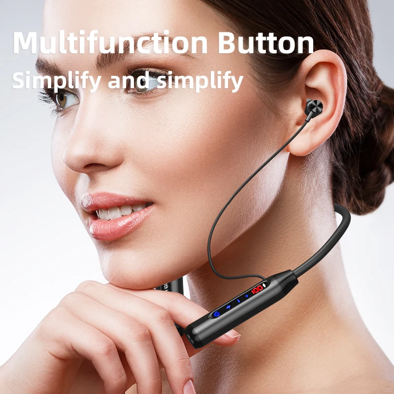 200 Hours Playback Earphones Wireless Bluetooth Headset Neckband Sports Waterproof  HeadphonesFor Apple Xiaomi No Delay Earbuds