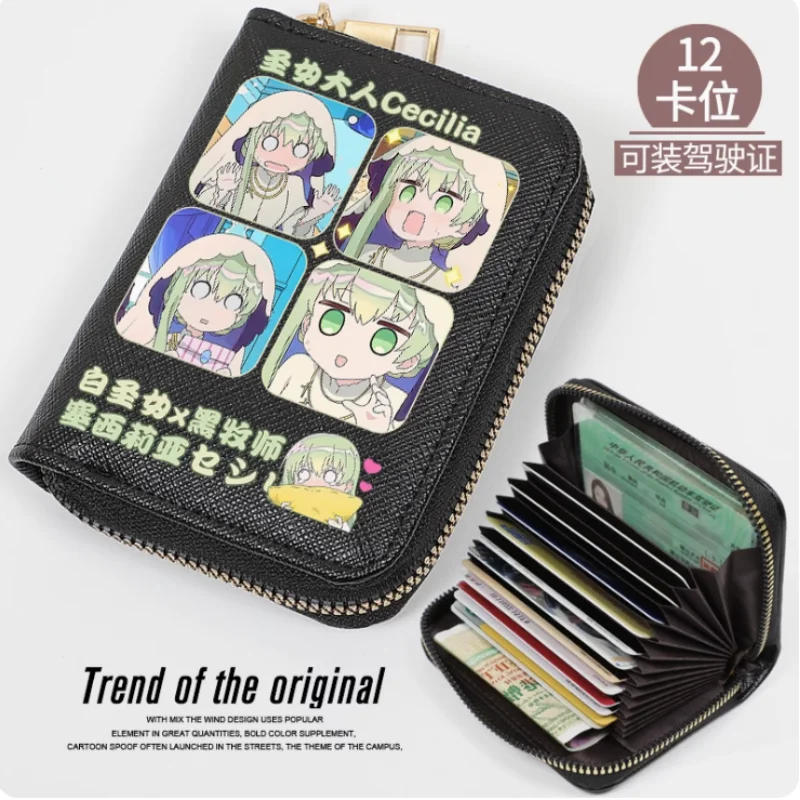 

Anime Saint Cecilia & Pastor Lawrence Zipper Fashion Wallet PU Purse Card Holder Money Bag Cosplay Gift 389