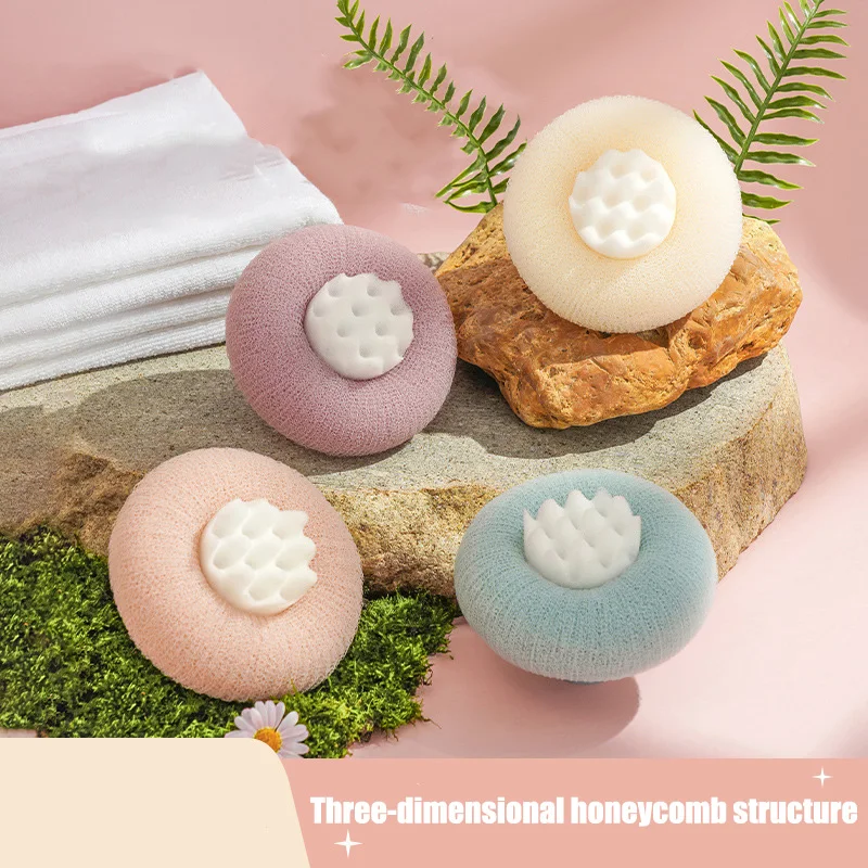 2pcs Super Soft Sunflower Suction Cup Bath Ball Foaming Sponge Painless Rubbing Mud Back Massage Bath Brush Skin Body Cleaning