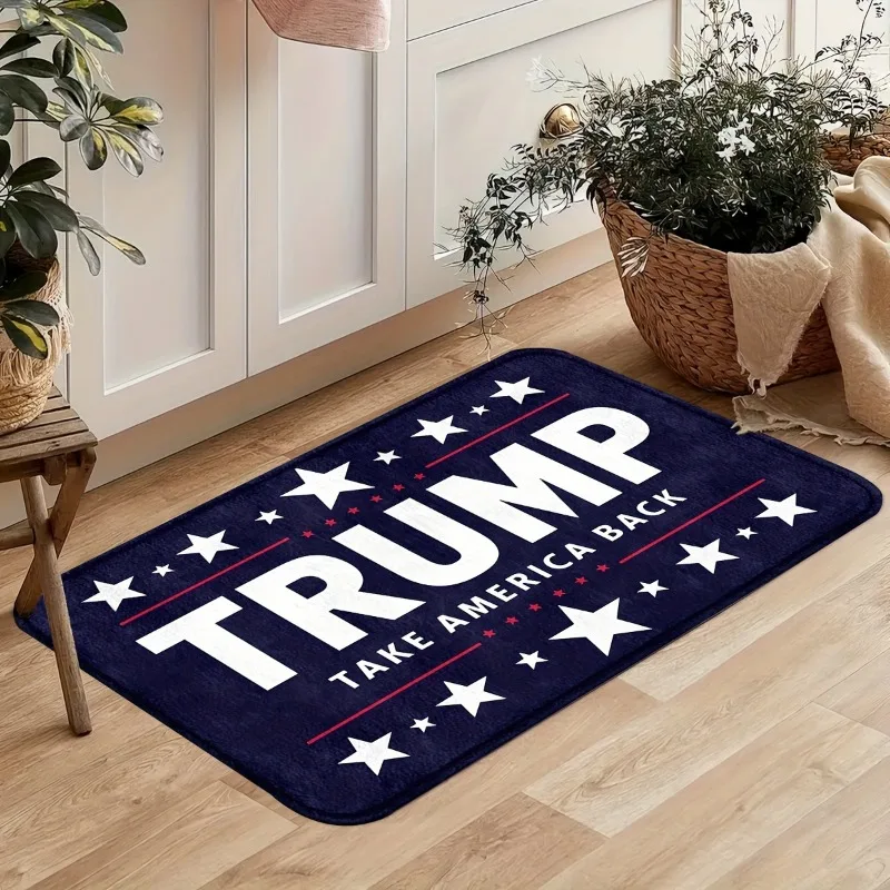 1 Piece of Trump Take America Back Doormat Machine Washable 100% Polyester Non Slip Decorative Carpet Simple and Stylish Rug