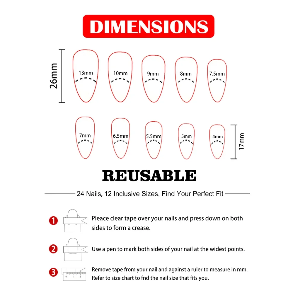 여자 여자 24 개/대 중간 크기 물방울 모양의 프랑스어 흰색 가장자리 진주 장식 전체 범위 가짜 손톱