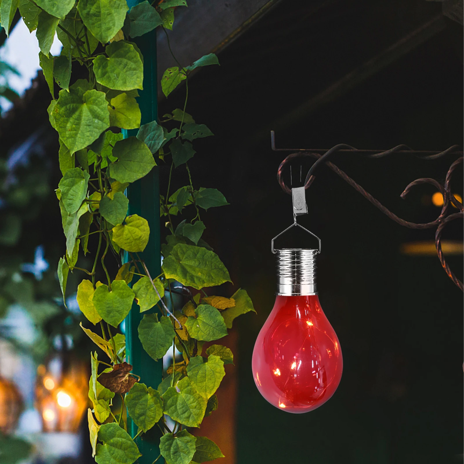 Eco Friendly Solar Powered Hanging Led Light Bulb For Outdoor Garden Patio Camping Shell Waterproof Lawn Lamp