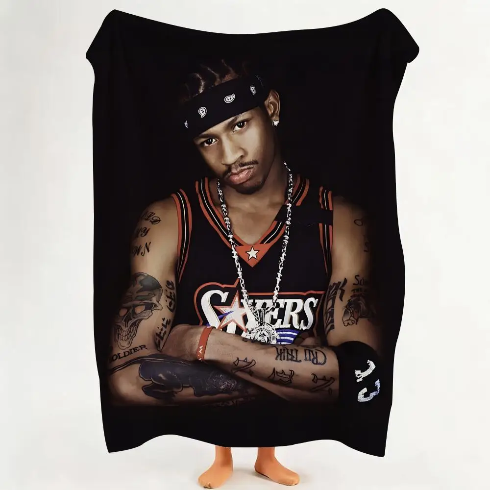 Athlete A-Allen I-Iverson Throw Flannel Throw Blanket Suitable for Sofa、Living Room、Bedroom