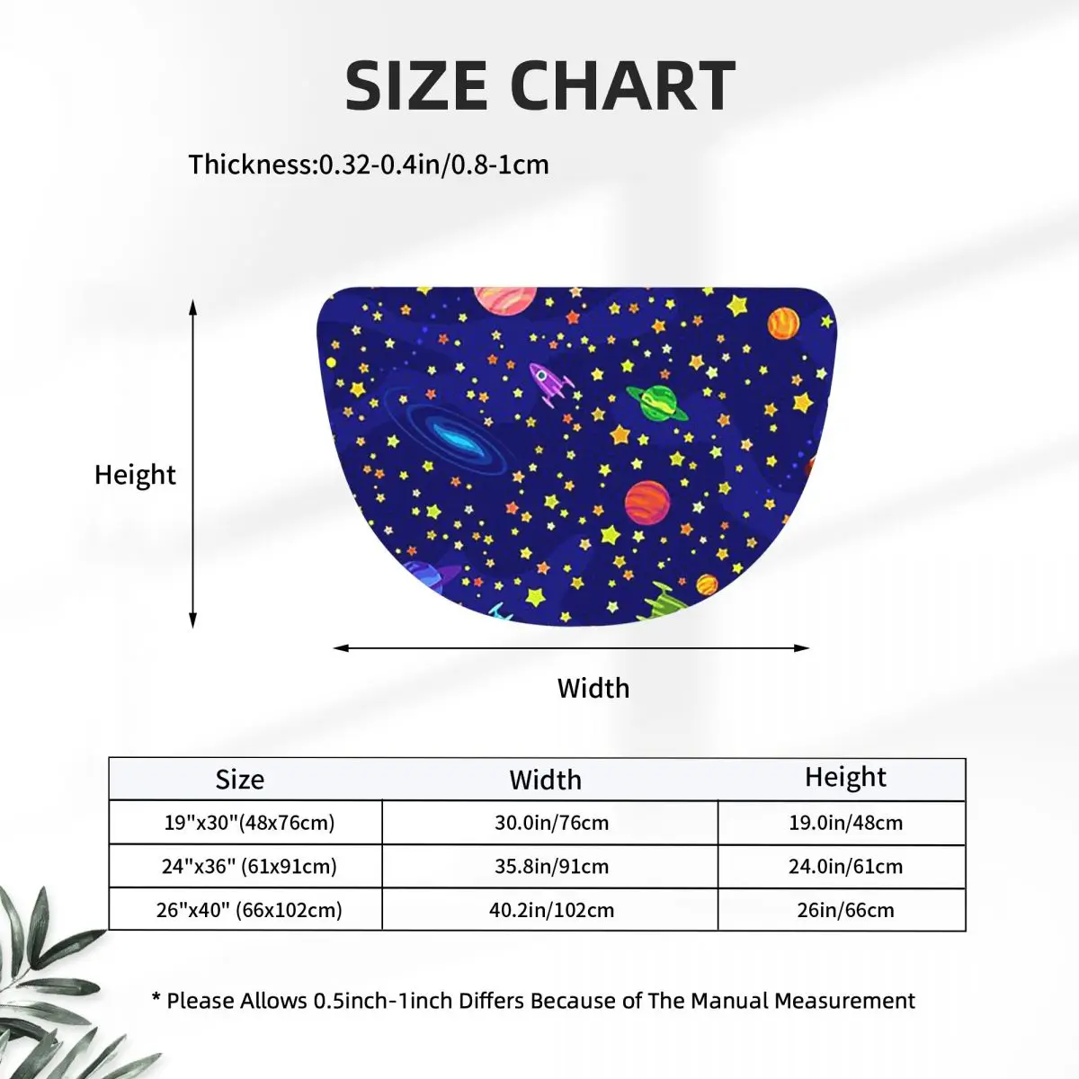 Starry Sky Space Galaxy Sun Moon Soft Flannel Half Round Doormat Non Slip Bathroom Mat Absorbent Floor Carpet for Garage