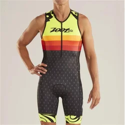 ZOOTEKOI Sleeveless Cycling Jersey Men's Sportswear Outdoor Cycling Clothing Summer New Style Skinsuit Triathlon Laser Cutting